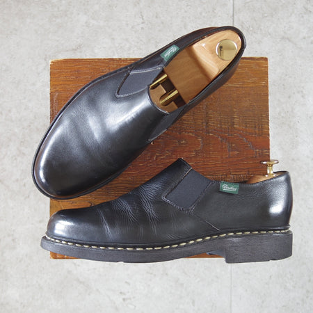 極上★パラブーツ SIZE 7【定価￥99,000-★PHOTON/フォトン/サイドゴアシューズ】TEXソール/リスレザー/黒/メンズ/Paraboot★p206