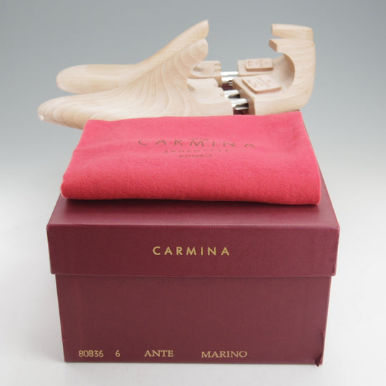 極上★(スペイン製)カルミナ SIZE 6【合計定価￥113,300-★純正ツリー付/コインローファー/80836】SINEUラスト/スエード/紺/CARMINA★o096