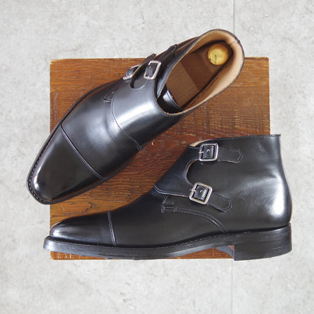 極美品★クロケット&ジョーンズ 5.5E【定価￥165,000-★CAMBERLEY/007-スペクター着用】ダブルモンク/348ラスト/黒/Crockett&Jones★p208