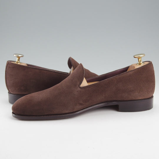 極上★(スペイン製)カルミナ SIZE 6【合計定価￥113,300-★純正ツリー付/ローファー/80384】UETAMラスト/スエード/濃茶/CARMINA★o097