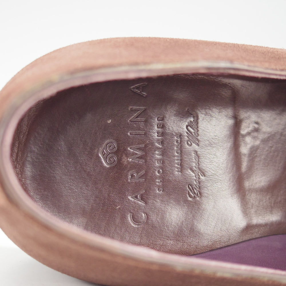 極上★(スペイン製)カルミナ SIZE 6【合計定価￥113,300-★純正ツリー付/ローファー/80384】UETAMラスト/スエード/濃茶/CARMINA★o097