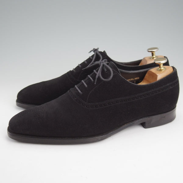 極上★クロケット&ジョーンズ 7E【ハンドグレードライン★オックスフォードシューズ/CUMBERLAND】スエード/黒/Crockett&Jones★n606