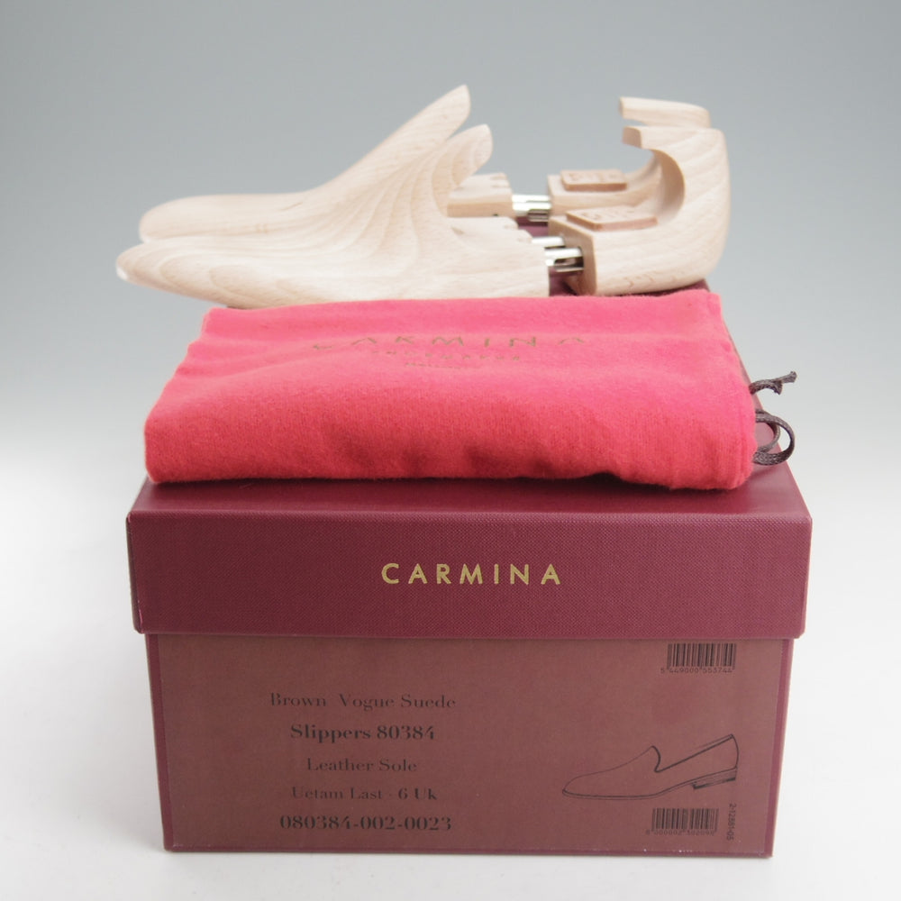 極上★(スペイン製)カルミナ SIZE 6【合計定価￥113,300-★純正ツリー付/ローファー/80384】UETAMラスト/スエード/濃茶/CARMINA★o097