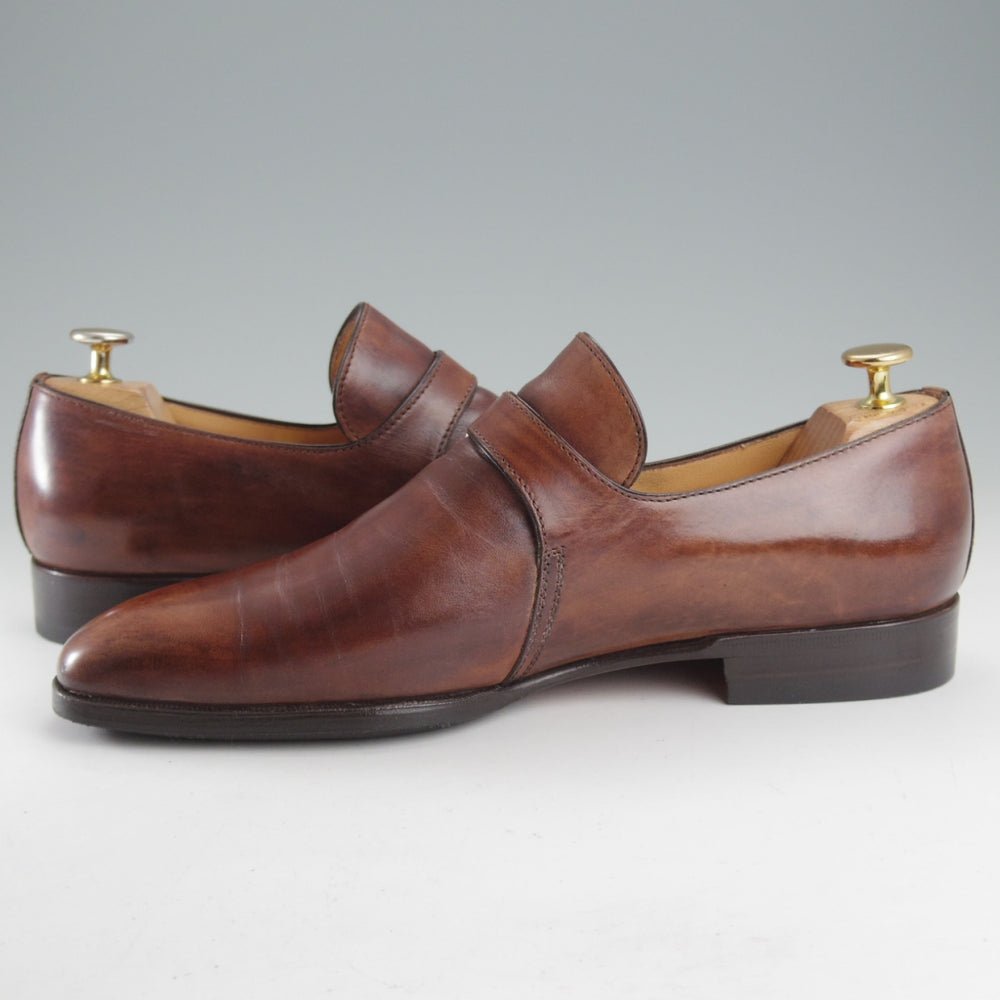 極上★(伊)タニノクリスチー SIZE 7.5【定価15万円以上★モンクストラップ/茶】カーフ/メンズ/TANINO CRISCI★o636