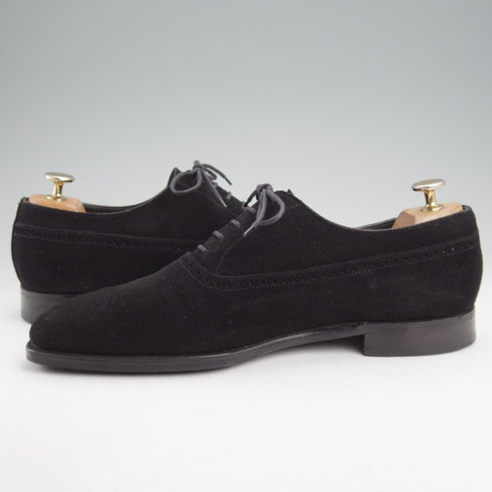 極上★クロケット&ジョーンズ 7E【ハンドグレードライン★オックスフォードシューズ/CUMBERLAND】スエード/黒/Crockett&Jones★n606