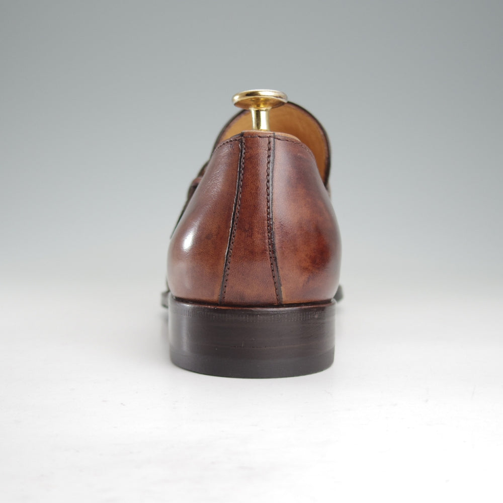 極上★(伊)タニノクリスチー SIZE 7.5【定価15万円以上★モンクストラップ/茶】カーフ/メンズ/TANINO CRISCI★o636
