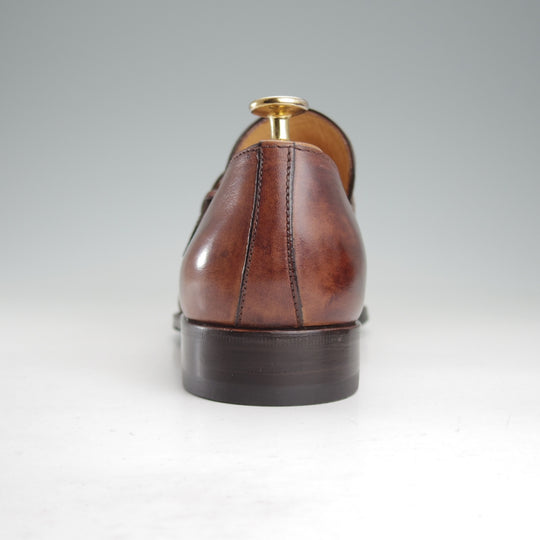 極上★(伊)タニノクリスチー SIZE 7.5【定価15万円以上★モンクストラップ/茶】カーフ/メンズ/TANINO CRISCI★o636