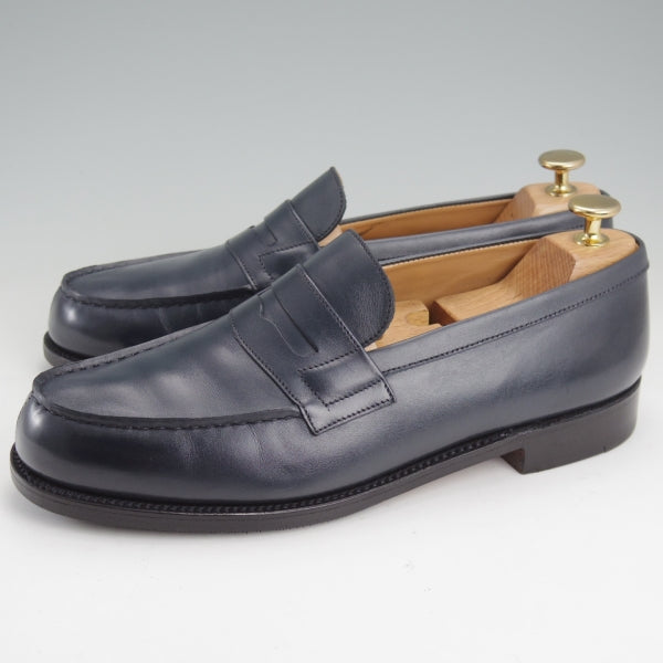 美品★J.M.ウエストン 7D【定価￥156,200-★180/コインローファー】41ラスト/ボックスカーフ/紺/メンズ/Weston/ウェストン★n607