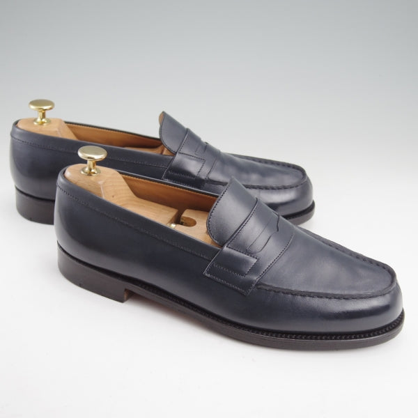 美品★J.M.ウエストン 7D【定価￥156,200-★180/コインローファー】41ラスト/ボックスカーフ/紺/メンズ/Weston/ウェストン★n607