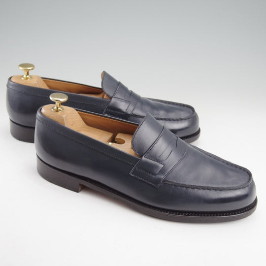 美品★J.M.ウエストン 7D【定価￥156,200-★180/コインローファー】41ラスト/ボックスカーフ/紺/メンズ/Weston/ウェストン★n607