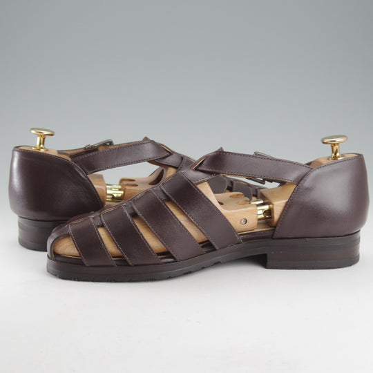 極美品★パラブーツ SIZE 5.5【定価￥70,400-★FERRET/グルカサンダル】ARAGONソール/カーフ/CAFÉ/カフェ/濃茶/メンズ/Paraboot★o641