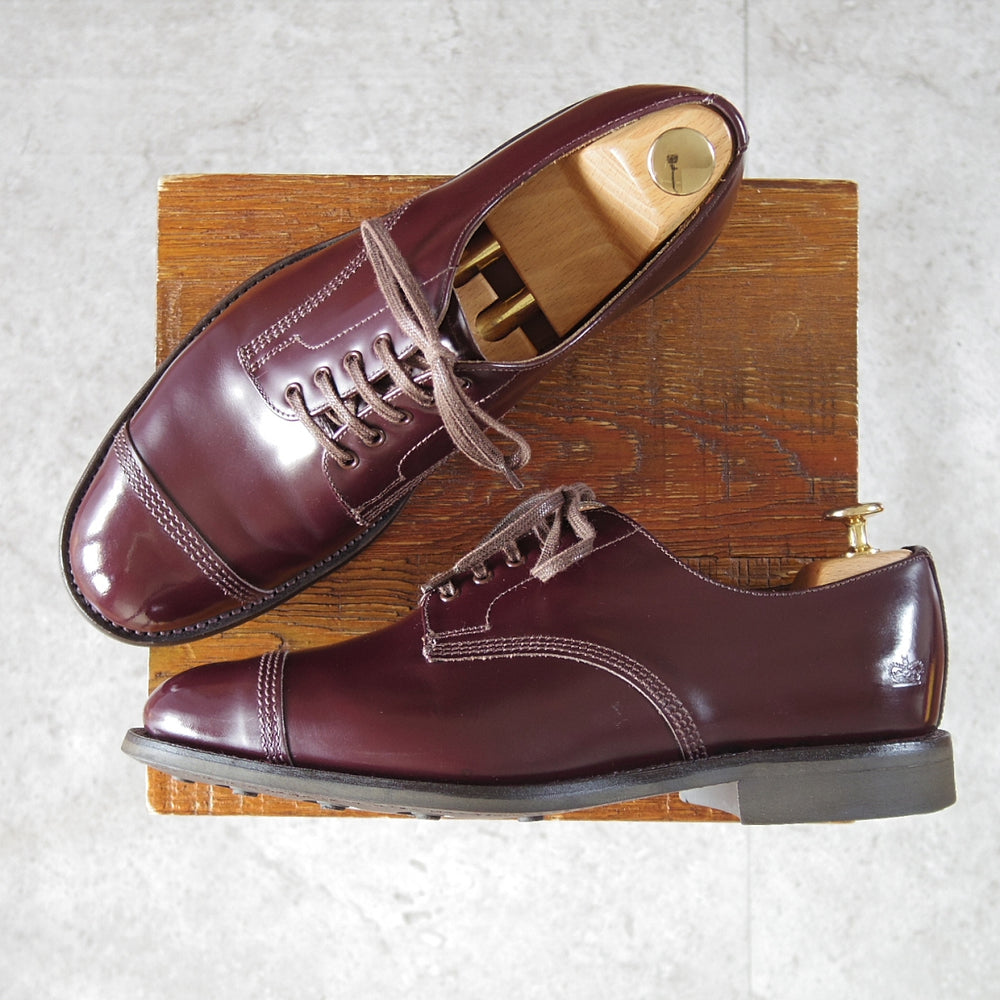 極美品★(英)サンダース SIZE 7.5【定価￥68,200-★ミリタリーコレクション/Military Derby Shoe】ストレートチップ/赤茶/SANDERS★o107