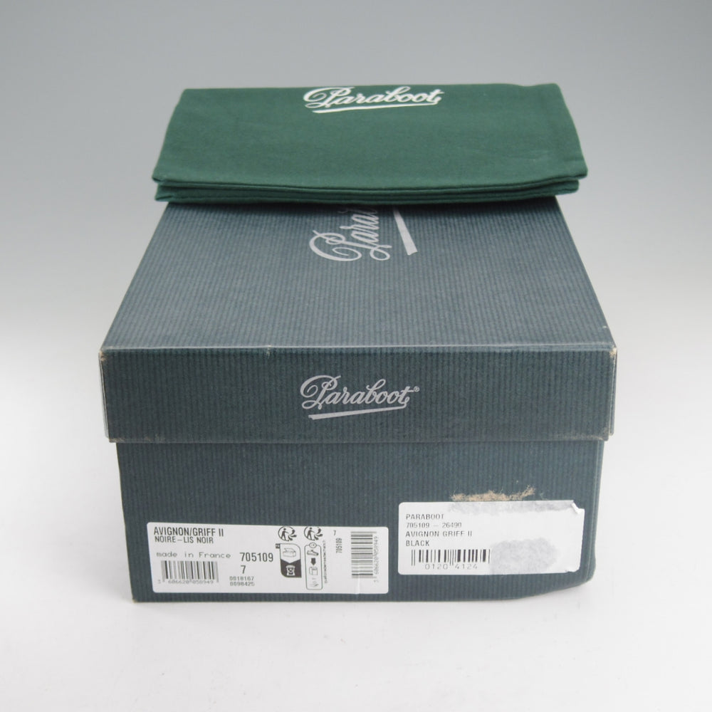 極上★パラブーツ SIZE 7【定価￥96,800-★アヴィニョン/AVIGNON】グリフソール/Uチップ/リスレザー/黒/メンズ/Paraboot★o642