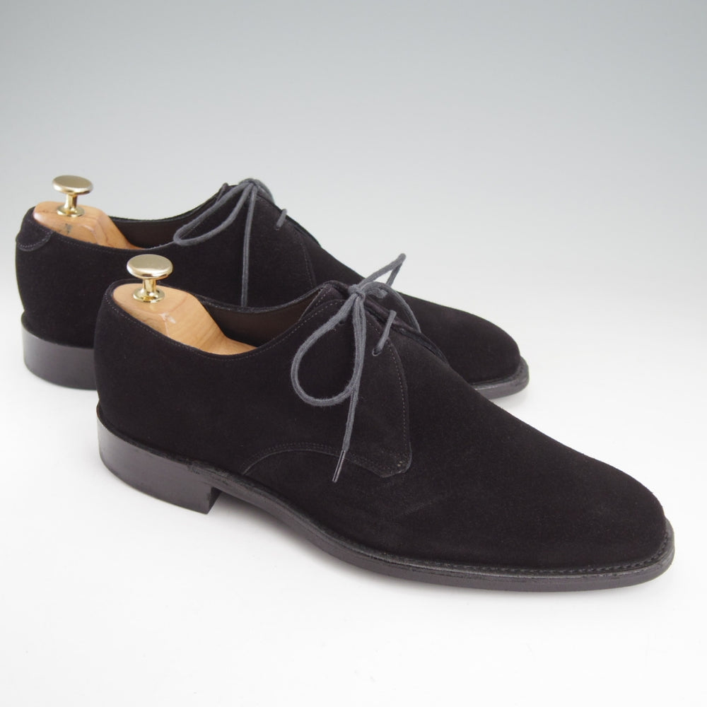 極上★(英)チーニー 7.5F【ダイナイトソール仕様★プレーントゥ/3888ラスト】Vフロント/スエード/黒/メンズ/CHEANEY★o100