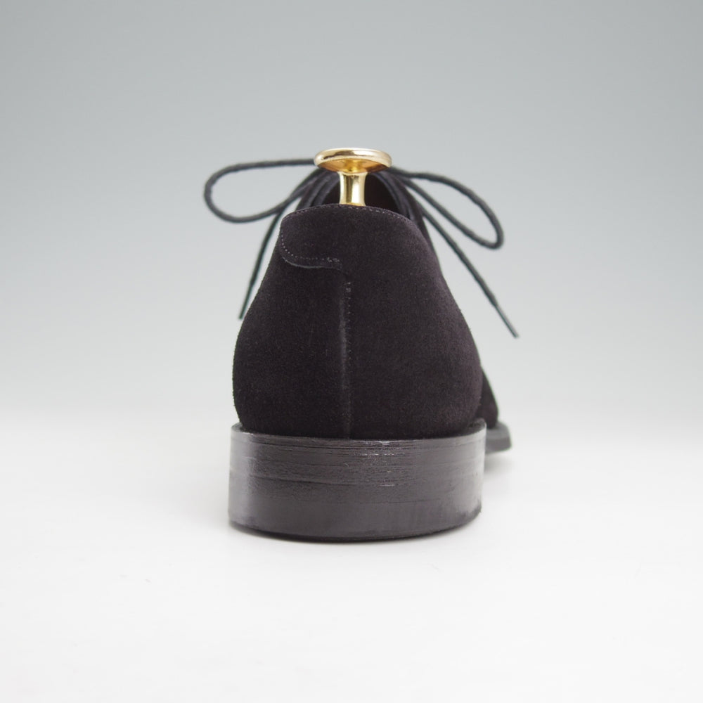 極上★(英)チーニー 7.5F【ダイナイトソール仕様★プレーントゥ/3888ラスト】Vフロント/スエード/黒/メンズ/CHEANEY★o100