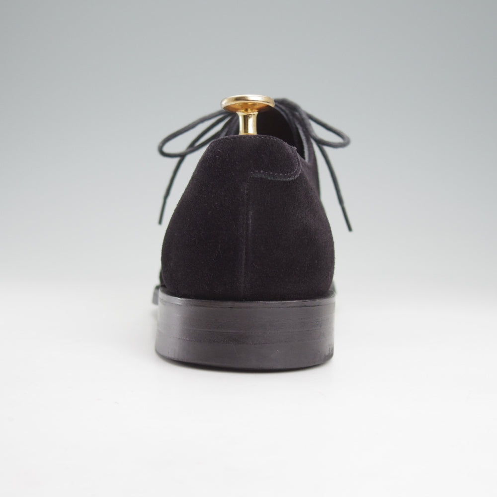 極上★(英)チーニー 7.5F【ダイナイトソール仕様★プレーントゥ/3888ラスト】Vフロント/スエード/黒/メンズ/CHEANEY★o100