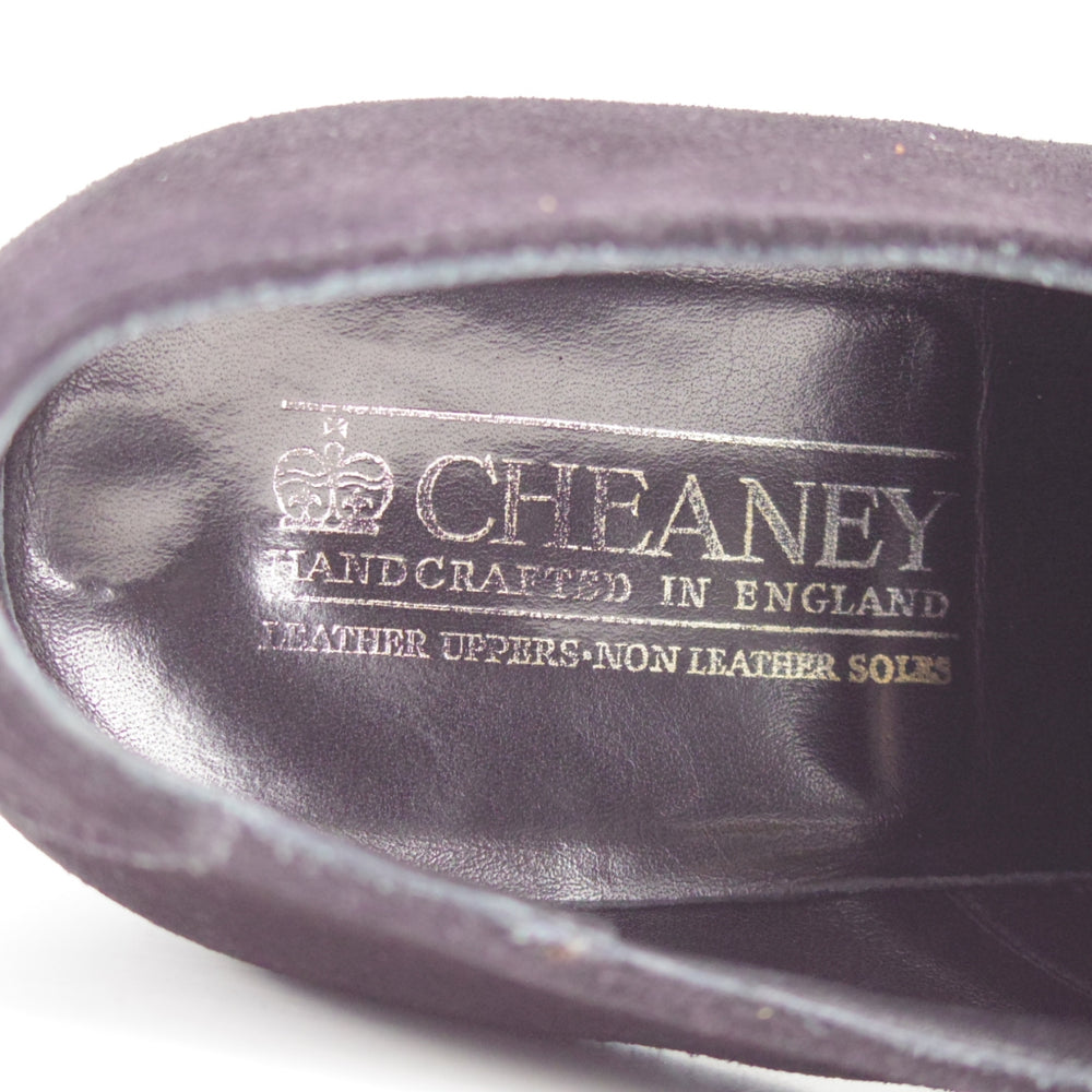 極上★(英)チーニー 7.5F【ダイナイトソール仕様★プレーントゥ/3888ラスト】Vフロント/スエード/黒/メンズ/CHEANEY★o100