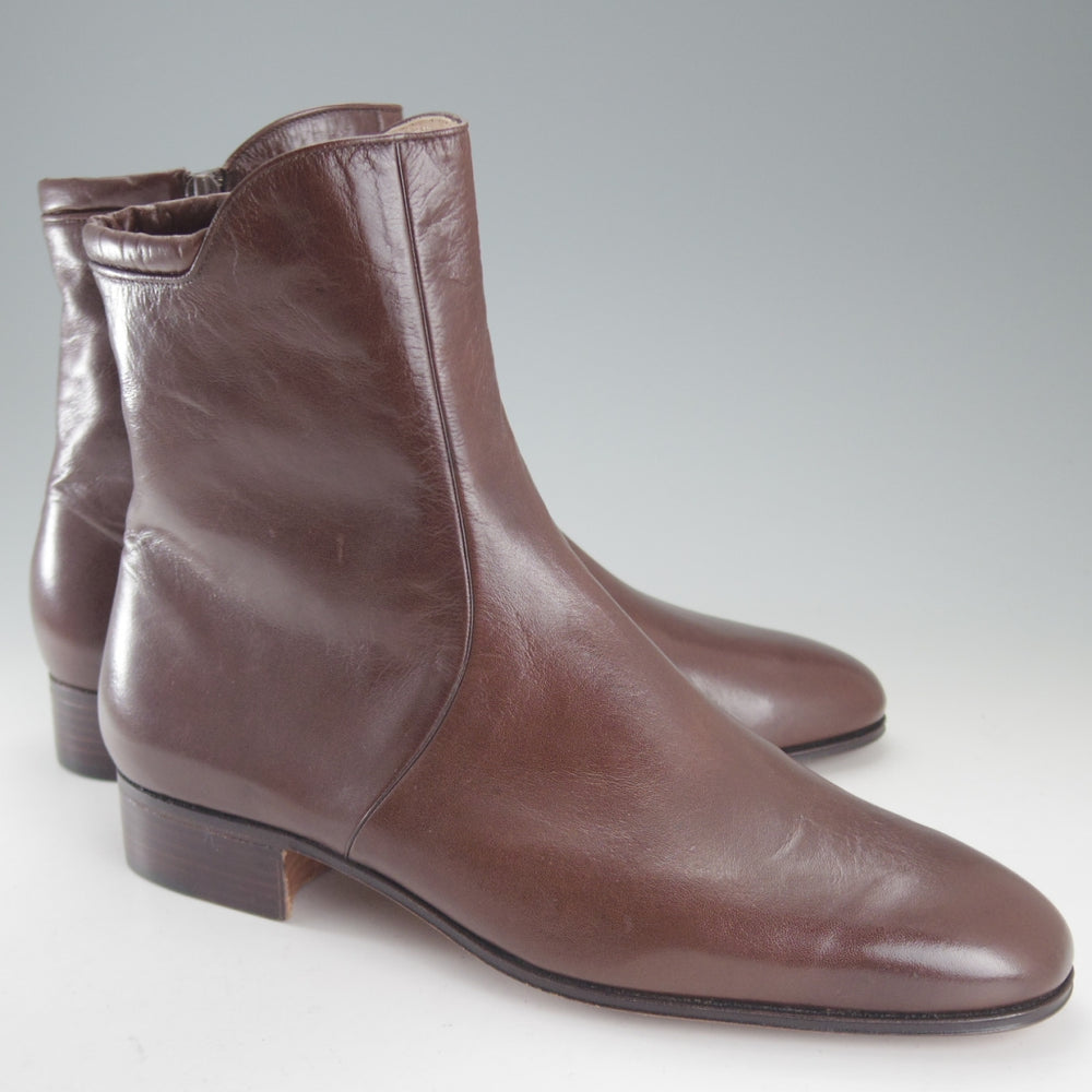 未使用★(伊)タニノクリスチー SIZE 8【デッドストック品★サイドジップブーツ/濃茶】カーフ/メンズ/TANINO CRISCI★p210