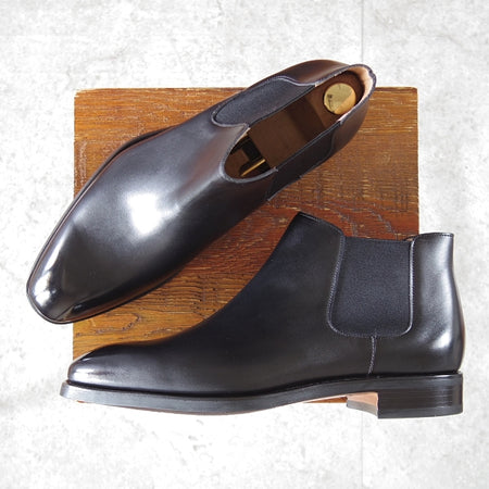 未使用★(スペイン製)カルミナ SIZE 7.5【グッドイヤーウェルテッド製法★サイドゴアブーツ/黒】カーフ/メンズ/CARMINA★n618