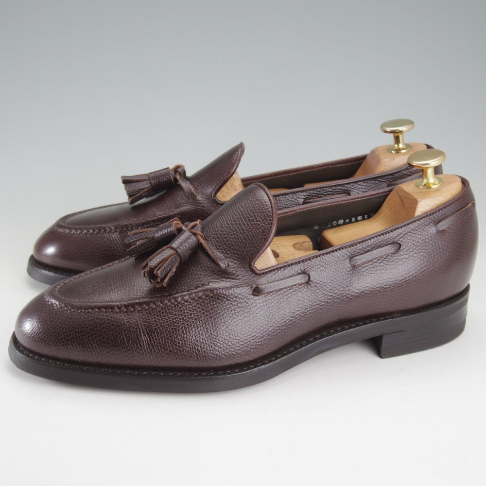 極美品★三陽山長 SIZE 6.5【現行定価￥102,300-★鹿三郎/タッセルローファー】R2010Sラスト/グレインレザー/濃茶/メンズ★o645