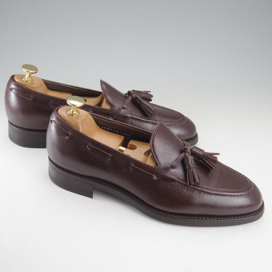 極美品★三陽山長 SIZE 6.5【現行定価￥102,300-★鹿三郎/タッセルローファー】R2010Sラスト/グレインレザー/濃茶/メンズ★o645