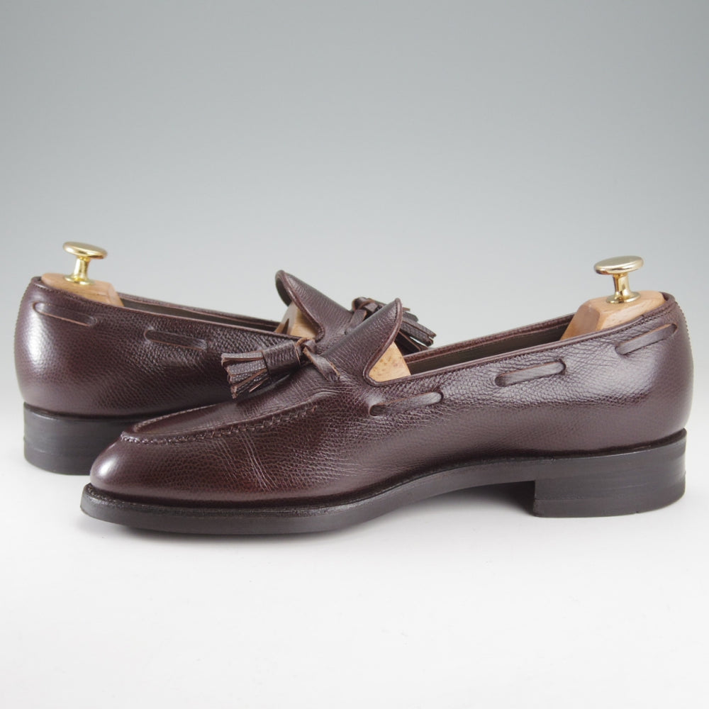 極美品★三陽山長 SIZE 6.5【現行定価￥102,300-★鹿三郎/タッセルローファー】R2010Sラスト/グレインレザー/濃茶/メンズ★o645
