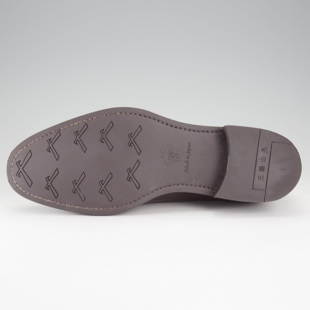 極美品★三陽山長 SIZE 6.5【現行定価￥102,300-★鹿三郎/タッセルローファー】R2010Sラスト/グレインレザー/濃茶/メンズ★o645