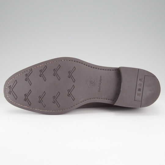 極美品★三陽山長 SIZE 6.5【現行定価￥102,300-★鹿三郎/タッセルローファー】R2010Sラスト/グレインレザー/濃茶/メンズ★o645