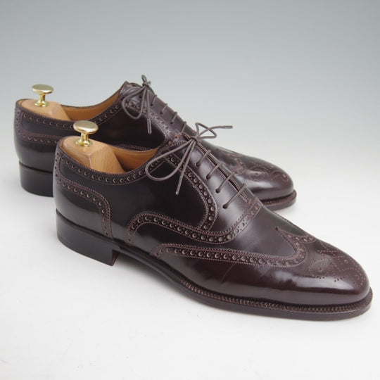 極美品★(伊)ステファノ・ベーメル SIZE 42.5【定価20万円以上★純正ツリー付/6240/フルブローグ】Cラスト/赤茶/Stefano Bemer★n613