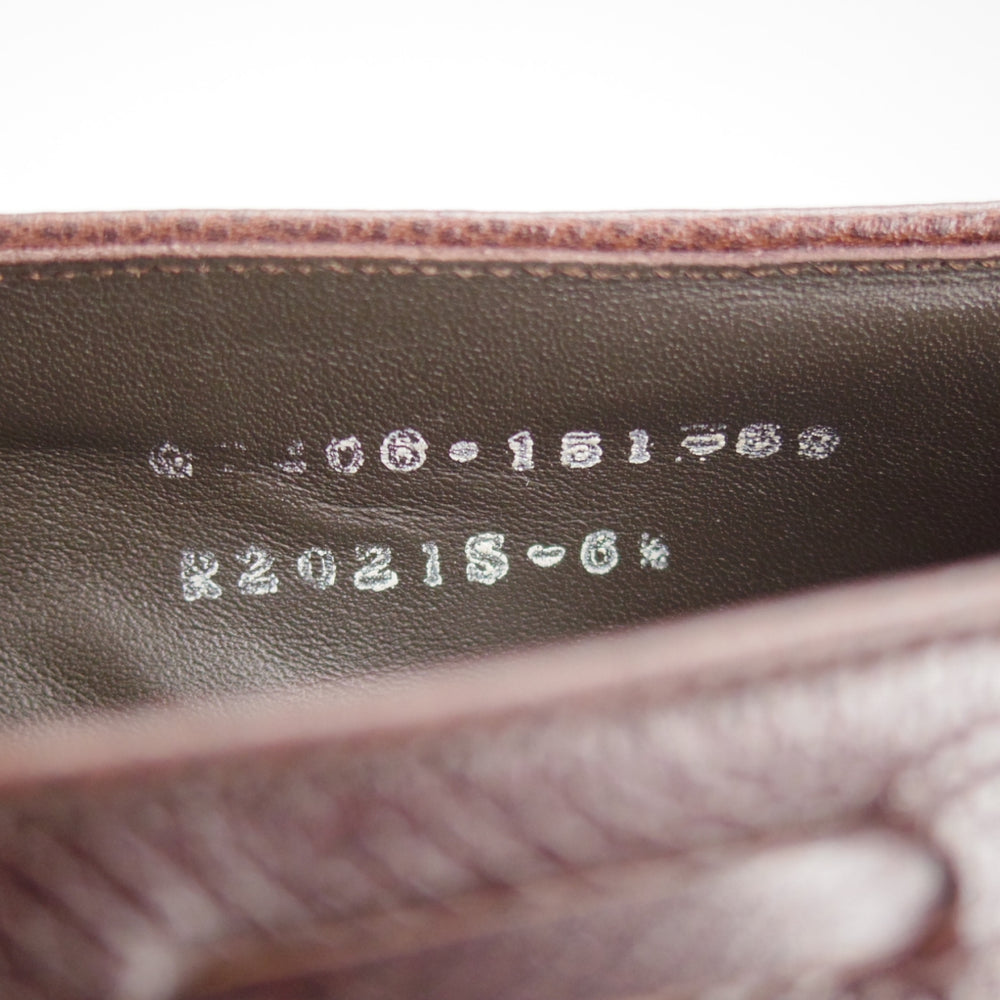 極美品★三陽山長 SIZE 6.5【現行定価￥102,300-★鹿三郎/タッセルローファー】R2010Sラスト/グレインレザー/濃茶/メンズ★o645