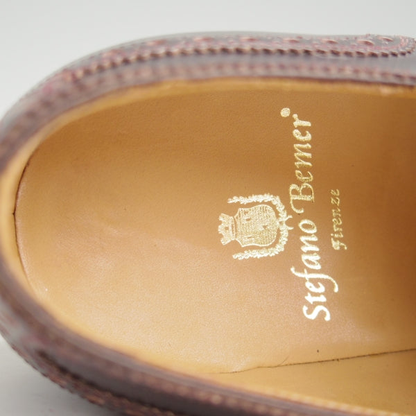 極美品★(伊)ステファノ・ベーメル SIZE 42.5【定価20万円以上★純正ツリー付/6240/フルブローグ】Cラスト/赤茶/Stefano Bemer★n613
