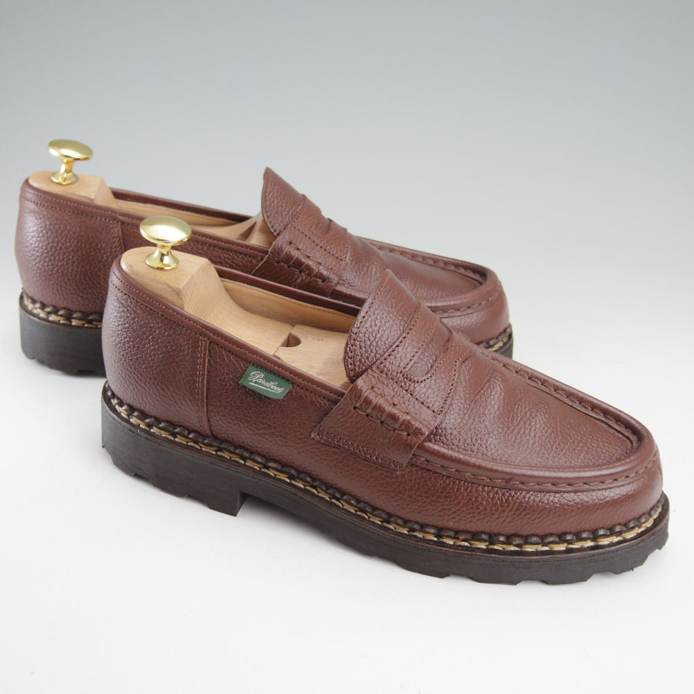 極美品★パラブーツ SIZE 5.5【定価￥94,600-★ランス/REIMS】コインローファー/グレインレザー/茶/メンズ/Paraboot★o105