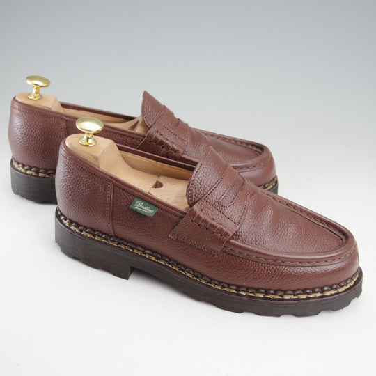 極美品★パラブーツ SIZE 5.5【定価￥94,600-★ランス/REIMS】コインローファー/グレインレザー/茶/メンズ/Paraboot★o105