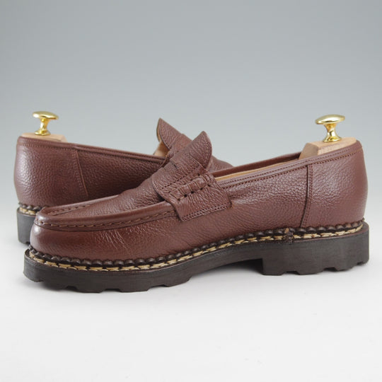 極美品★パラブーツ SIZE 5.5【定価￥94,600-★ランス/REIMS】コインローファー/グレインレザー/茶/メンズ/Paraboot★o105