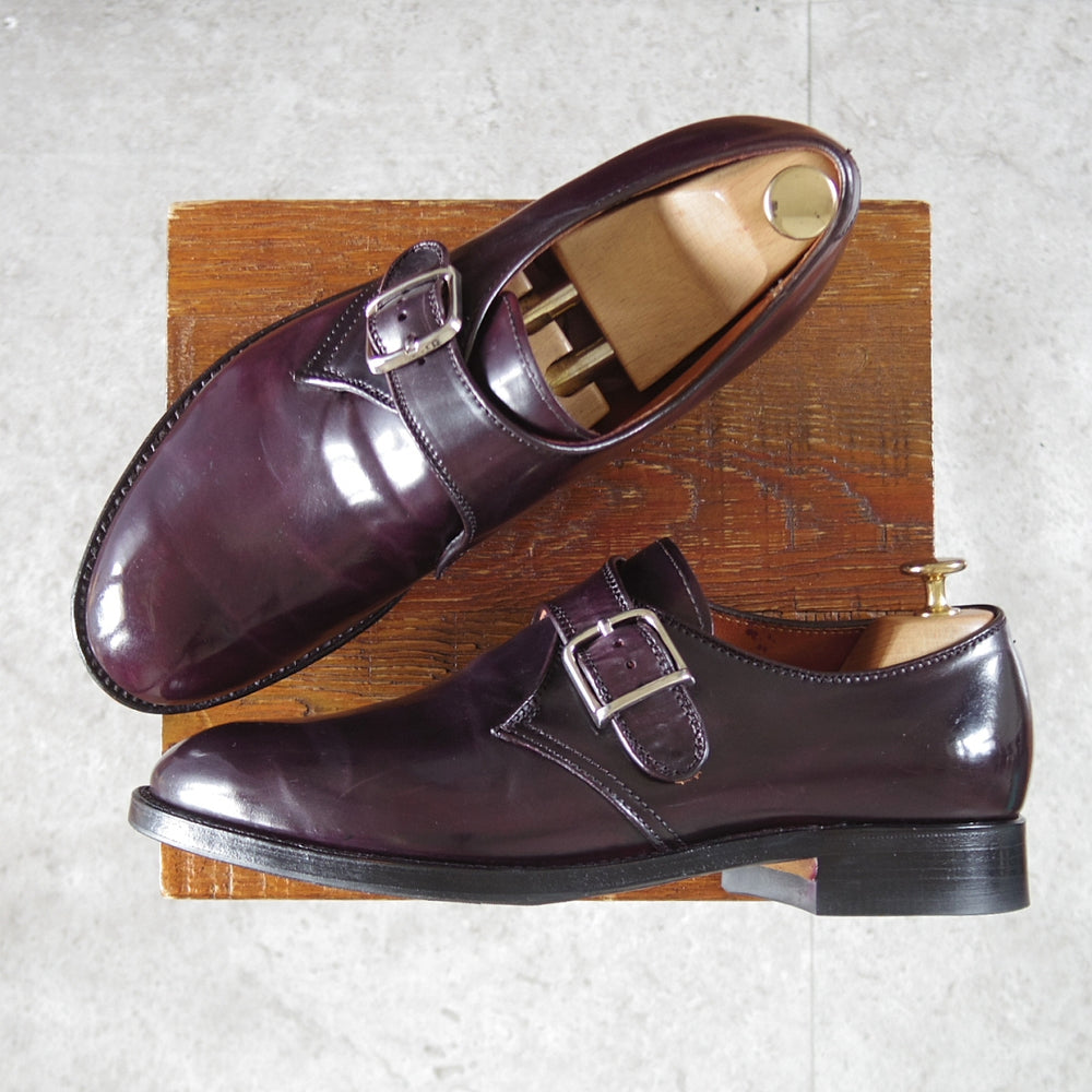 極美品★オールデン 8D【定価￥218,900-★コードバン仕様/モディファイドラスト】1878/モンクストラップ/#8/バーガンディー/ALDEN★o651