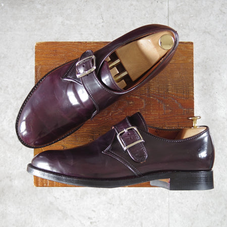 極美品★オールデン 8D【定価￥218,900-★コードバン仕様/モディファイドラスト】1878/モンクストラップ/#8/バーガンディー/ALDEN★o651