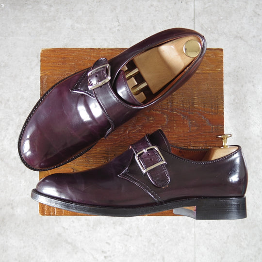 極美品★オールデン 8D【定価￥218,900-★コードバン仕様/モディファイドラスト】1878/モンクストラップ/#8/バーガンディー/ALDEN★o651