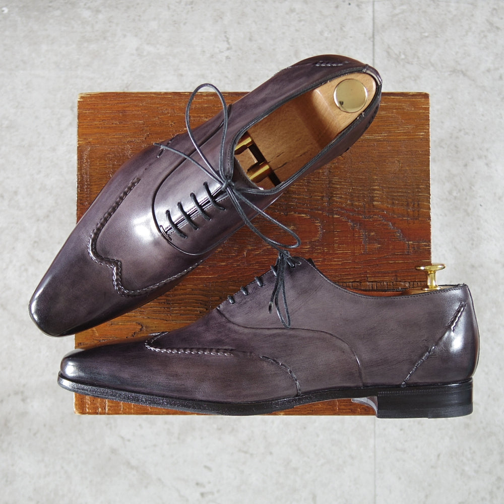 極美品★(伊)サントーニ SIZE 6.5【黒系パティーヌ★ブラインドブローグ】カーフ/メンズ/Santoni★o654