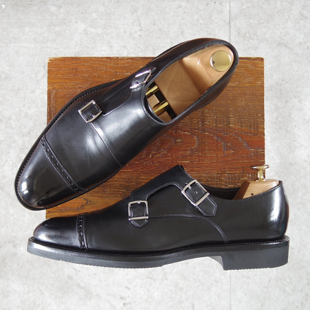 ほぼ試着程度★(英)ガジアーノ&ガーリング 7.5E【現オーダー価格30万円以上★MAYFAIR/ダブルモンク】GG06ラスト/黒/GAZIANO&GIRLING★o661