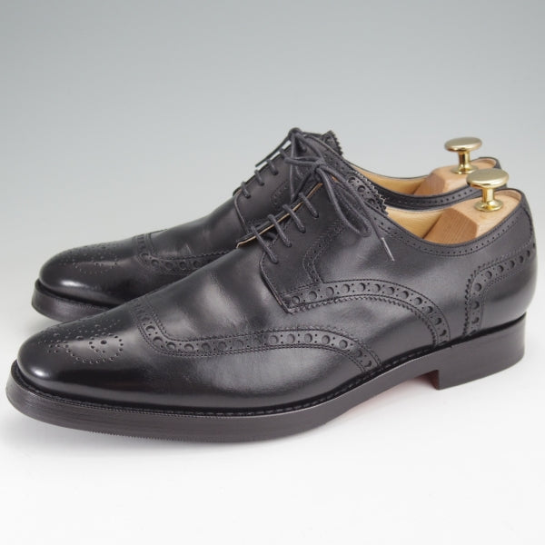 極美品★(伊製)HERMES/エルメス SIZE 39【ブラックラピド製法★クレセントブローグ/黒】カーフ/メンズ★n105