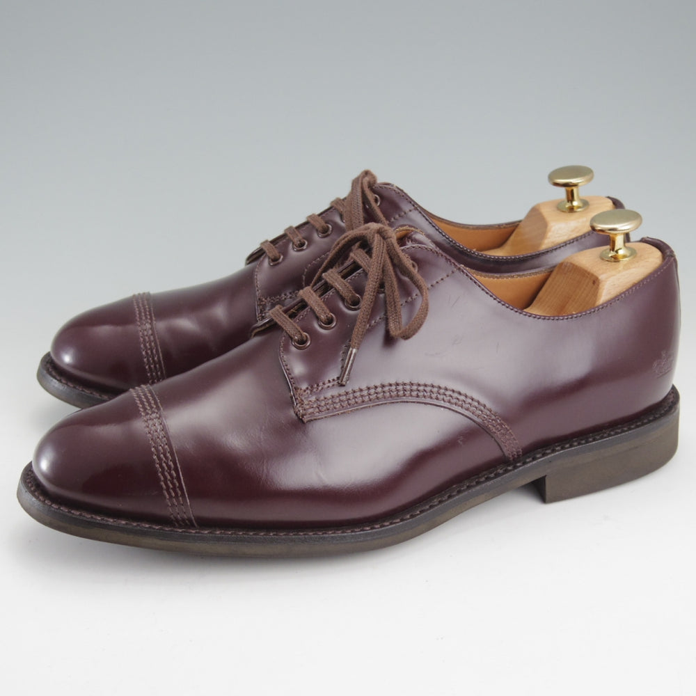 極美品★(英)サンダース SIZE 7.5【定価￥68,200-★ミリタリーコレクション/Military Derby Shoe】ストレートチップ/赤茶/SANDERS★o107