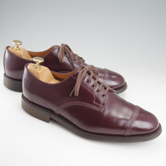 極美品★(英)サンダース SIZE 7.5【定価￥68,200-★ミリタリーコレクション/Military Derby Shoe】ストレートチップ/赤茶/SANDERS★o107