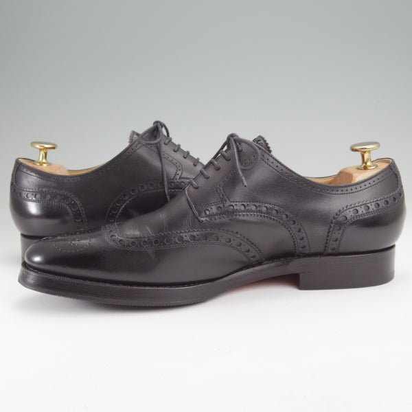 極美品★(伊製)HERMES/エルメス SIZE 39【ブラックラピド製法★クレセントブローグ/黒】カーフ/メンズ★n105