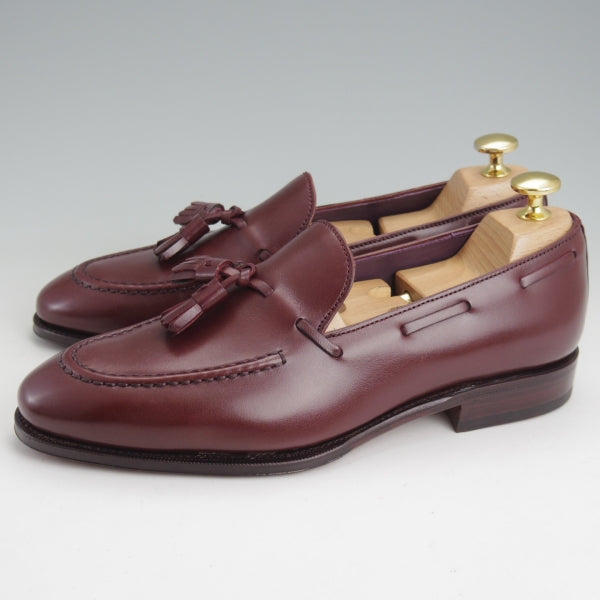 未使用★(スペイン製)カルミナ SIZE 5.5【定価￥94,600-★タッセルローファー/80215】UETAMラスト/カーフ/赤茶/メンズ/CARMINA★n617