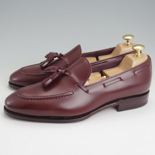 未使用★(スペイン製)カルミナ SIZE 5.5【定価￥94,600-★タッセルローファー/80215】UETAMラスト/カーフ/赤茶/メンズ/CARMINA★n617