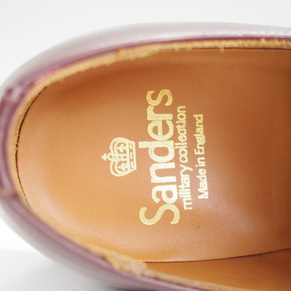 極美品★(英)サンダース SIZE 7.5【定価￥68,200-★ミリタリーコレクション/Military Derby Shoe】ストレートチップ/赤茶/SANDERS★o107