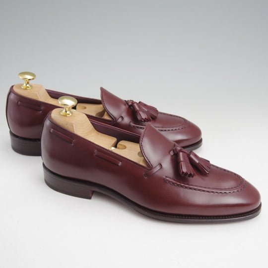 未使用★(スペイン製)カルミナ SIZE 5.5【定価￥94,600-★タッセルローファー/80215】UETAMラスト/カーフ/赤茶/メンズ/CARMINA★n617