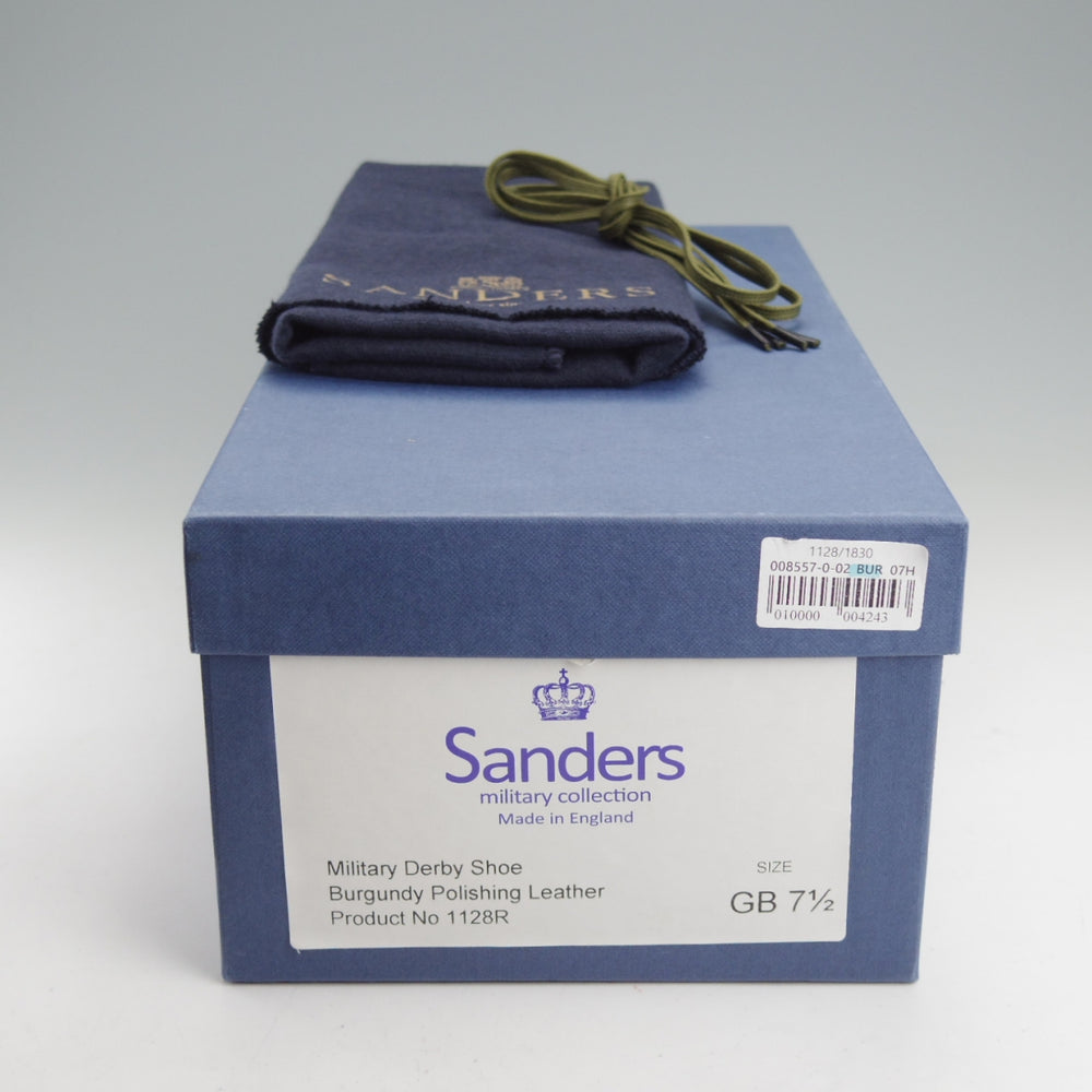 極美品★(英)サンダース SIZE 7.5【定価￥68,200-★ミリタリーコレクション/Military Derby Shoe】ストレートチップ/赤茶/SANDERS★o107