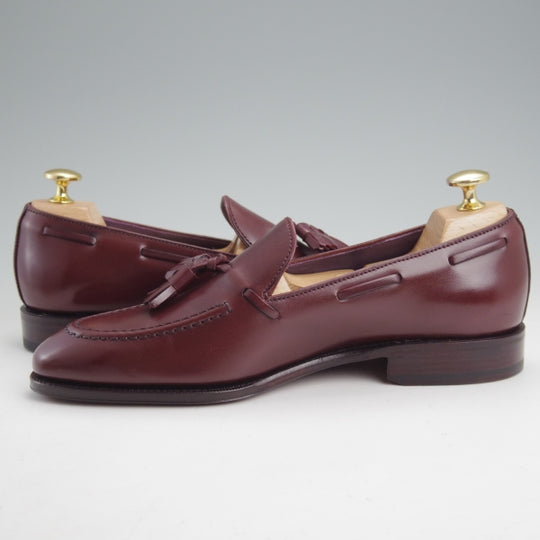 未使用★(スペイン製)カルミナ SIZE 5.5【定価￥94,600-★タッセルローファー/80215】UETAMラスト/カーフ/赤茶/メンズ/CARMINA★n617