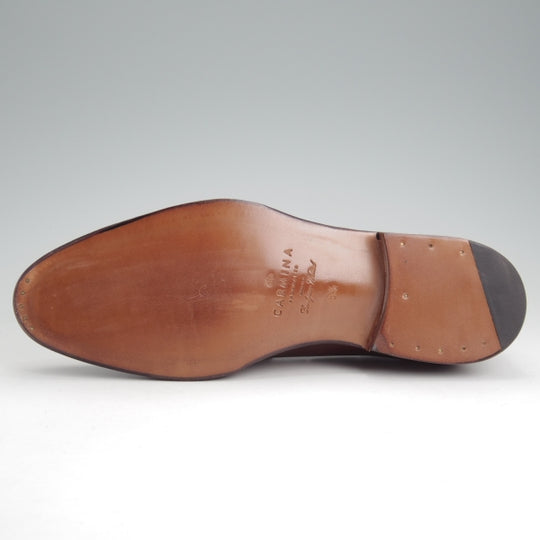 未使用★(スペイン製)カルミナ SIZE 5.5【定価￥94,600-★タッセルローファー/80215】UETAMラスト/カーフ/赤茶/メンズ/CARMINA★n617